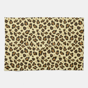 Cheetah Leopard Print Black Brown Spots Patroon Theedoek