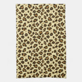 Cheetah Leopard Print Black Brown Spots Patroon Theedoek (Verticaal)
