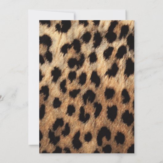 Cheetah Leopard Print Gold Bow Glam Uitnodiging (Achterkant)