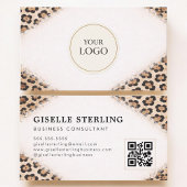 Cheetah Leopard Print Logo QR Code Professional Visitekaartje