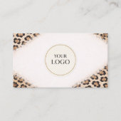 Cheetah Leopard Print Logo QR Code Professional Visitekaartje (Voorkant)