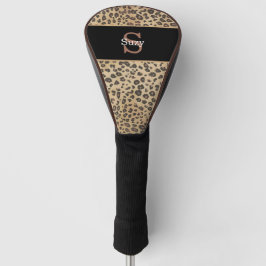 Cheetah Leopard Print Pattern Initiaal Monogram Golfheadcover