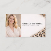 Cheetah Leopard Print QR Code Photo Professional Visitekaartje (Voorkant)
