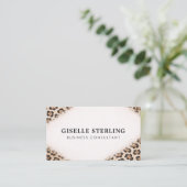 Cheetah Leopard Print QR Code Professional Visitekaartje (Staand voorkant)