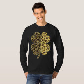 Cheetah Leopard Print Shamrock St Patricks Day Luc T-shirt (Voorkant volledig)