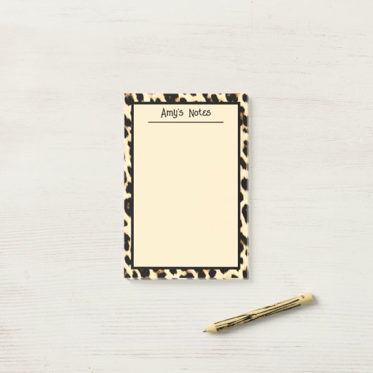 Cheetah Leopard Print Tan Light Brown Post-it® Notes (Op bureau)