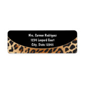Cheetah Leopard Print Zwarte Adresetiketten Etiket (Voorkant)