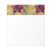 Cheetah Leopard Red Rose Floral Flower Pattern Notitieblok (Voorkant)