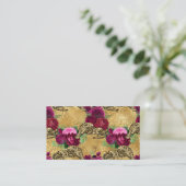 Cheetah Leopard Red Rose Floral Flower Pattern Visitekaartje (Staand voorkant)