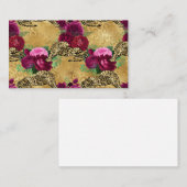 Cheetah Leopard Red Rose Floral Flower Pattern Visitekaartje (Voorkant / Achterkant)