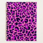 Cheetah Leopard Spots Wild Animal Print Roze Planner<br><div class="desc">Wilde safari en dierlijk oerwoud afdrukken. Moderne chic cheetah, luipaardehuidafdrukken in roze kleur.</div>