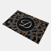 Cheetah Leopard Spotted Animal Print Gray Initiaal Deurmat (Schuin)