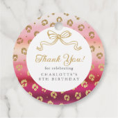 Cheetah Leopard Verjaardagsfeest Bedankt Bedankjes Labels (Achterkant)