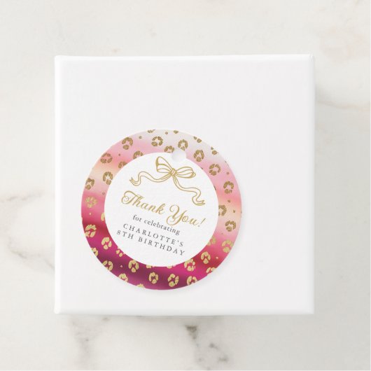 Cheetah Leopard Verjaardagsfeest Bedankt Bedankjes Labels (In situ)