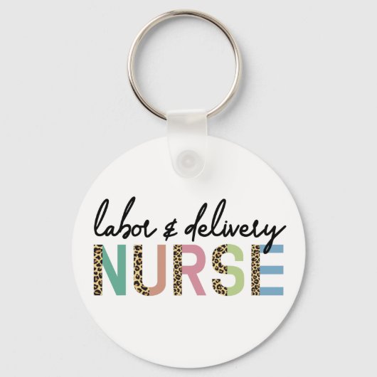 Cheetah leopard, verpleegkundige voor arbeid en le sleutelhanger (Voorkant)