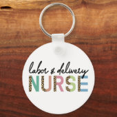 Cheetah leopard, verpleegkundige voor arbeid en le sleutelhanger (Voorkant)