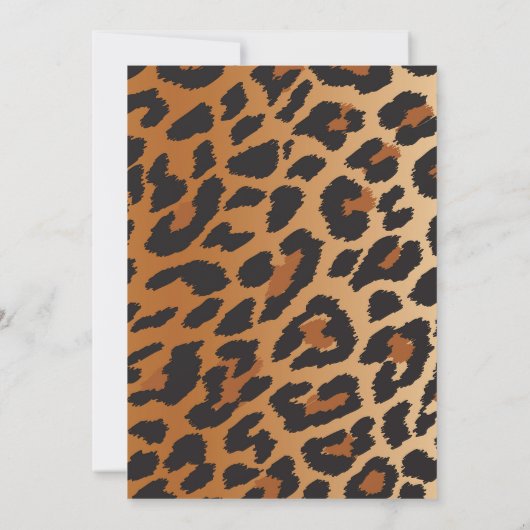 Cheetah Leopard Wild Animal Print Exotisch Kaart (Achterkant)