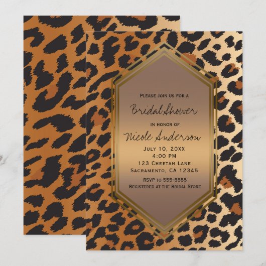 Cheetah Leopard Wild Animal Print Exotisch Kaart (Voorkant / Achterkant)