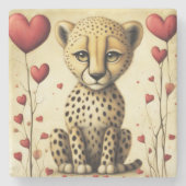 Cheetah Love 2 Stenen Onderzetter (Voorkant)