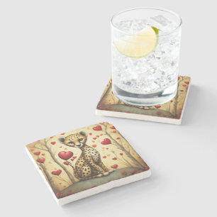 Cheetah Love 3 Stenen Onderzetter