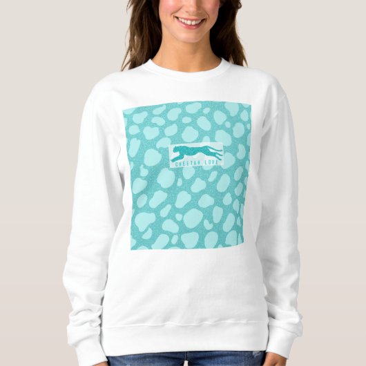 Cheetah Love - Turquoise Glitters Simulate Trui (Voorkant)