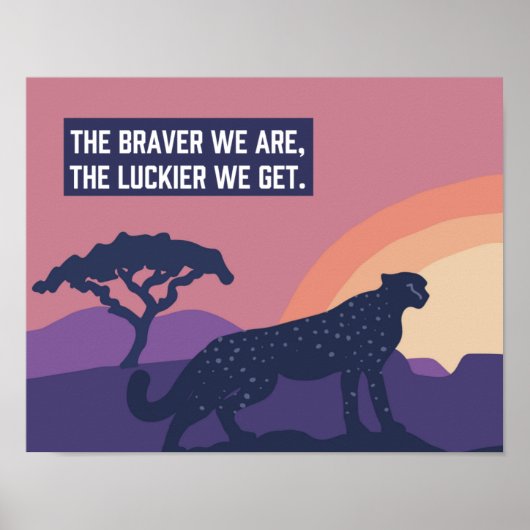 Cheetah Luckier 14 x 11-inch Art Print untamed (Voorkant)