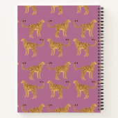 Cheetah, luipaard monogrammed roze notitieboek (Achterkant)