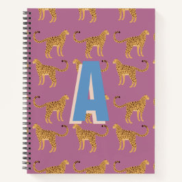 Cheetah, luipaard monogrammed roze notitieboek