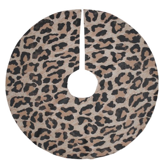 Cheetah luipaard print Kerstmis boom rok Kerstboom Rok (Voorkant)
