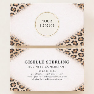 Cheetah Luipaard Print Logo Professioneel Visitekaartje