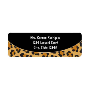 Cheetah Luipaard Print Zwart Adreslabels 2 Etiket