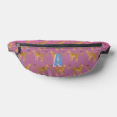 Cheetah, luipaard roze monogram heuptasje (Liggend)