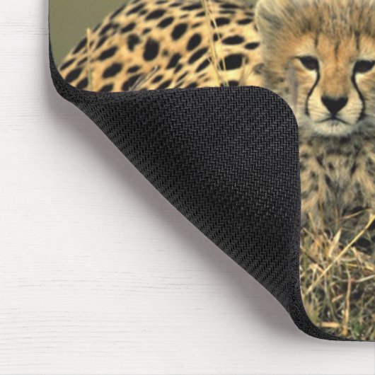 Cheetah Mam en Cub Mousepad Muismat (Hoek)