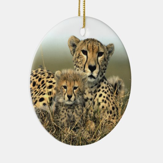 Cheetah Mam en Cub Ornament (Rechts)