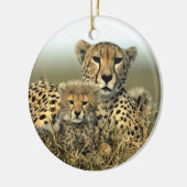 Cheetah Mam en Cub Ornament (Links)