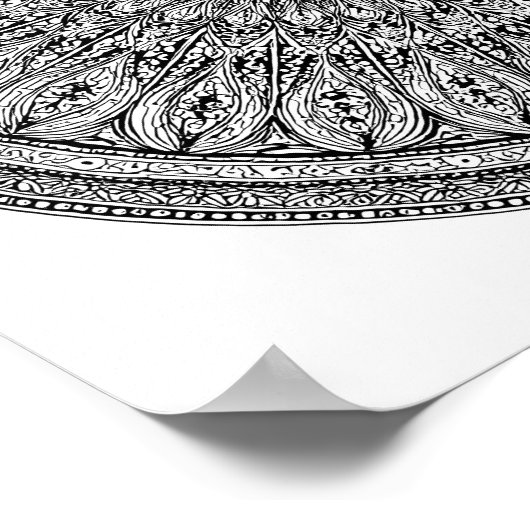 Cheetah Mandala Intricate Coloring Page Poster (Hoek)