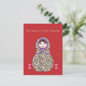 Cheetah Matryoshka valentijnen kaart (Staand voorkant)