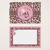 Cheetah Meisje Gift Label Roze B Visitekaartjes (Voorkant /achterkant)