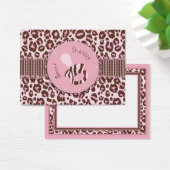 Cheetah Meisje Gift Label Roze B Visitekaartjes (Bureau)