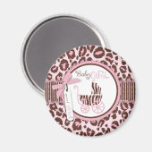 Cheetah meisje magneet roze A (Voorkant / Achterkant)