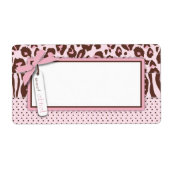 Cheetah Meisje Naam Tag Etiket (Voorkant)