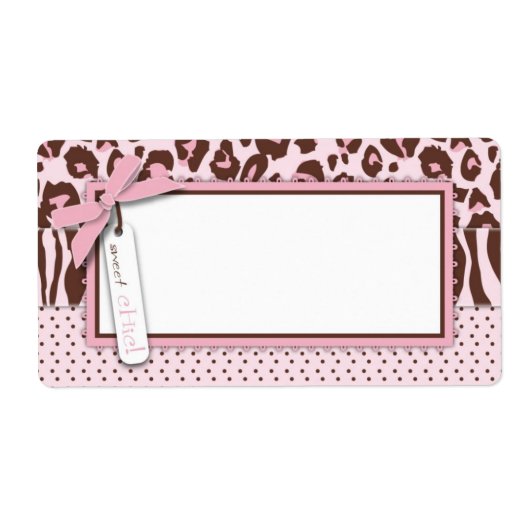 Cheetah Meisje Naam Tag Etiket (Voorkant)