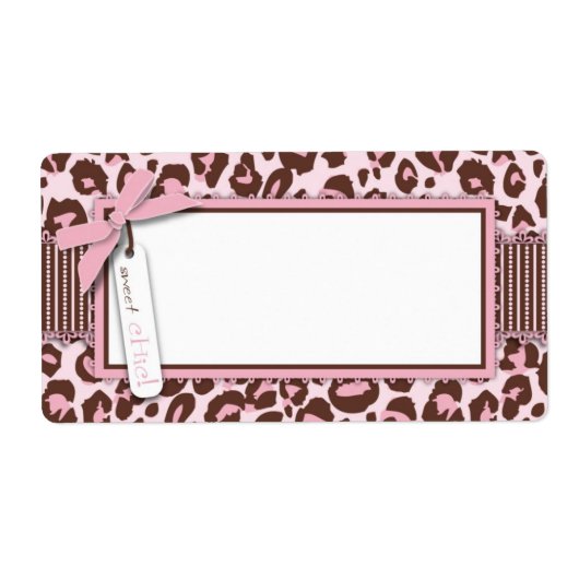 Cheetah Meisje Naam Tag Etiket (Voorkant)