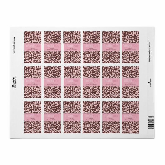 Cheetah Meisje TY Mini Hershey Bar Label (Full Sheet)