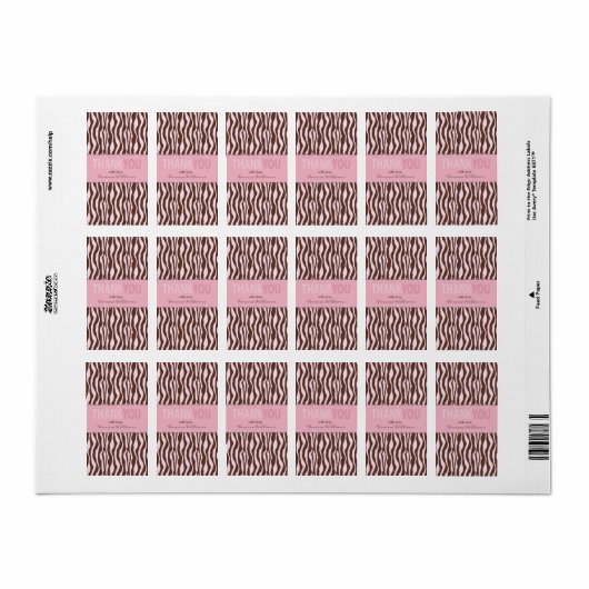 Cheetah Meisje TY Mini Hershey Bar Label ZB (Full Sheet)
