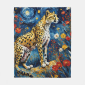 Cheetah met bloemen fleece deken (Voorkant)