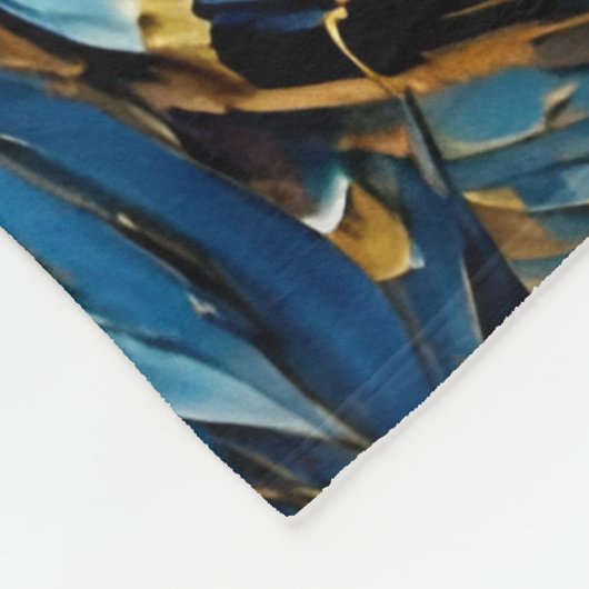 Cheetah met bloemen fleece deken (Hoek)