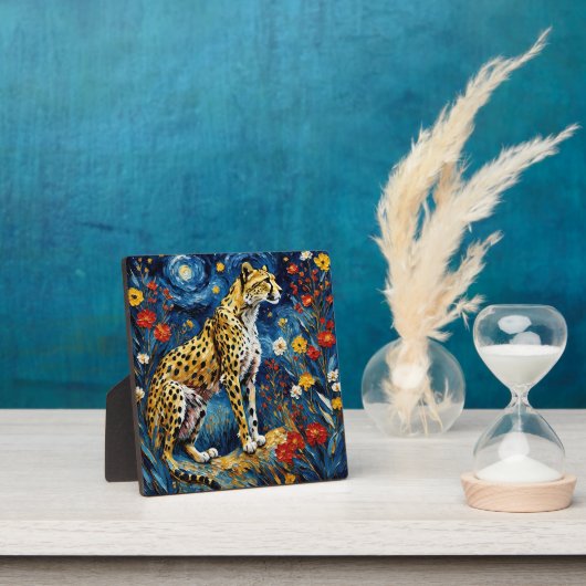 Cheetah met bloemen fotoplaat (Insitu)