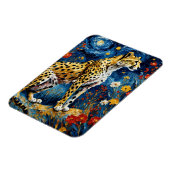 Cheetah met bloemen magneet (Linkerzijde)