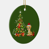 Cheetah met Petten kerst Keramisch Ornament (Rechts)